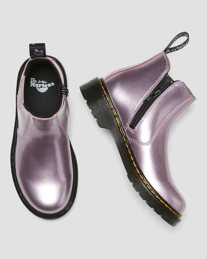 Dr Martens Junior 2976 Metallic Laarsjes Kinderen Roze | NL 153HAP